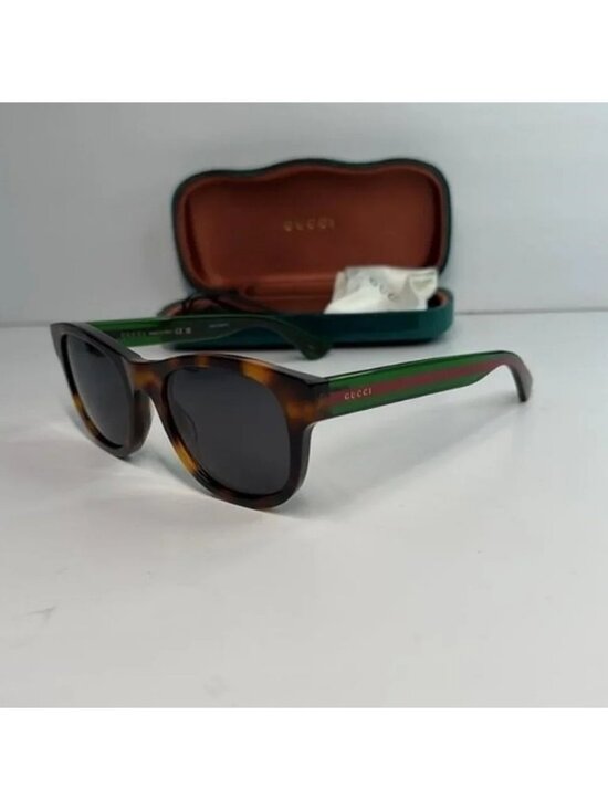 Gucci Tortoiseshell Sunglasses with Red and Green Stripes main image 11